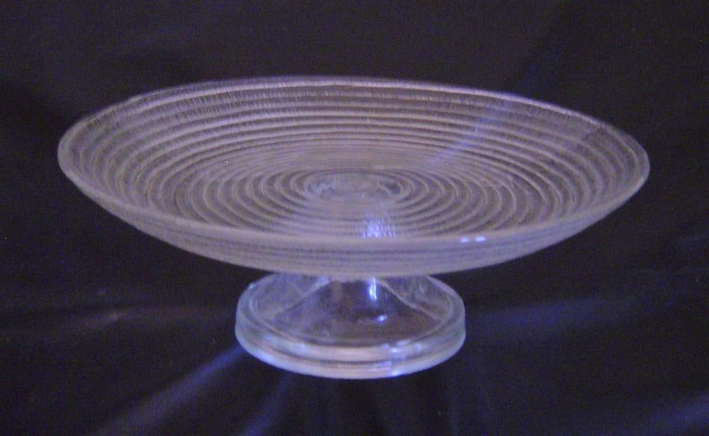 Vintage taart - koek - bonbon schaal van glas op voet, Ophalen of Verzenden