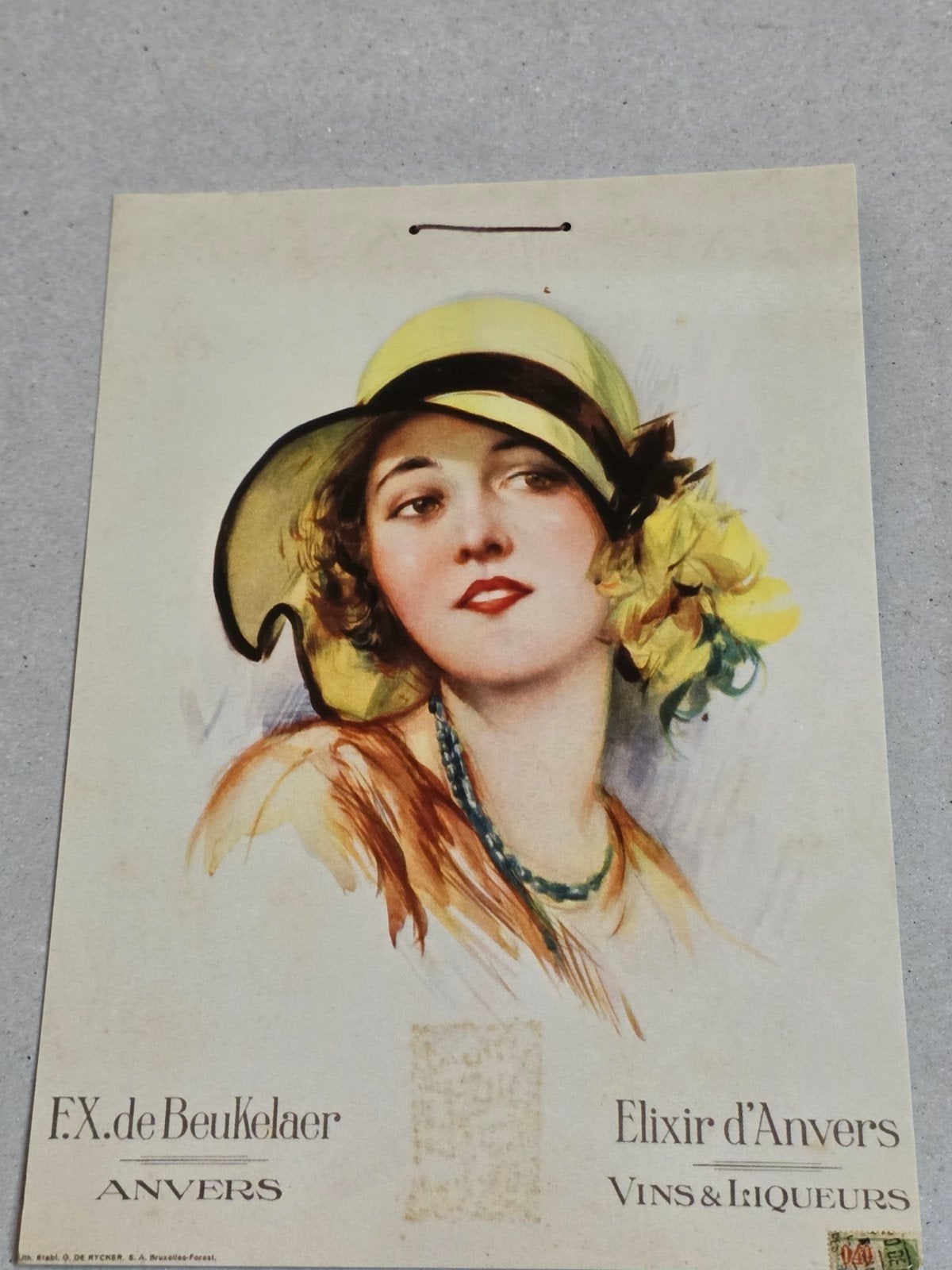 Pancarte/Kalenderblad 'Elixir d'Anvers' 1931, Ophalen of Verzenden, 1920 tot 1940, Gelopen