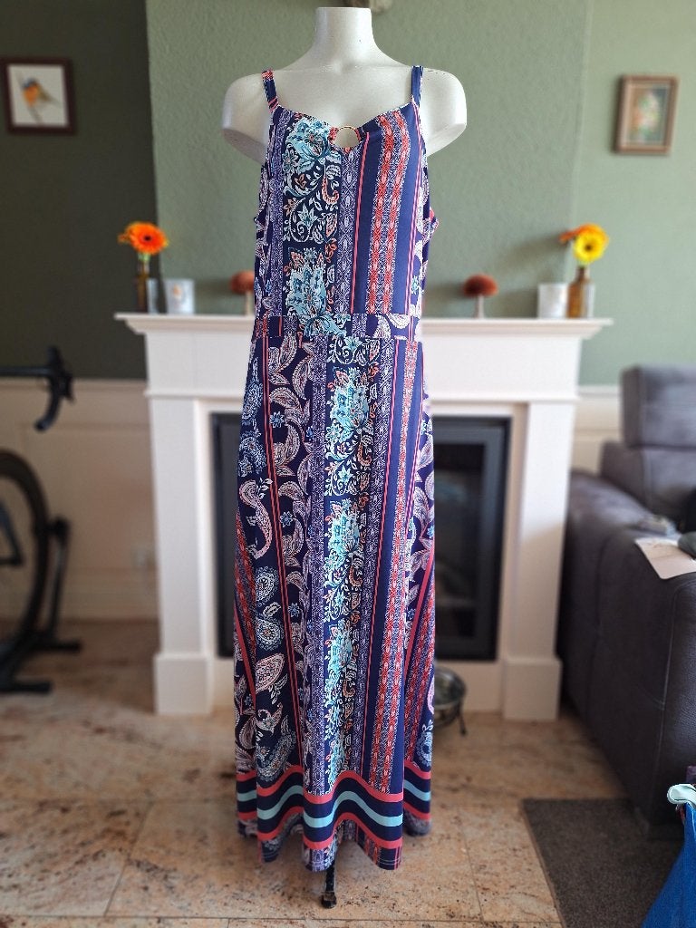 Lola Liza heerlijke lange zomer jurk 44 paars blauw, Verzenden, Paars, Maat 46/48 (XL) of groter, Zo goed als nieuw