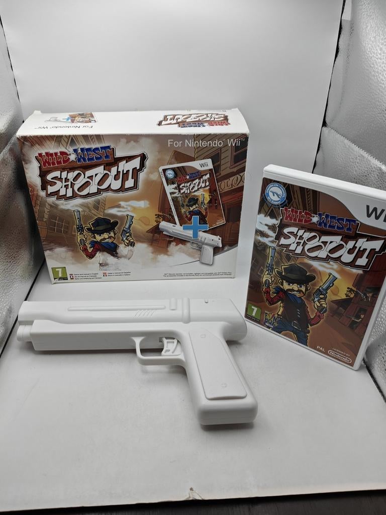 Wild West Shootout Wii Big Box met Gun Controller, Nintendo, Shooter, 1 speler, Nintendo of Europe GmbH, Herriotstrasse 4, 60528 Frankfurt am Main, Duitsland