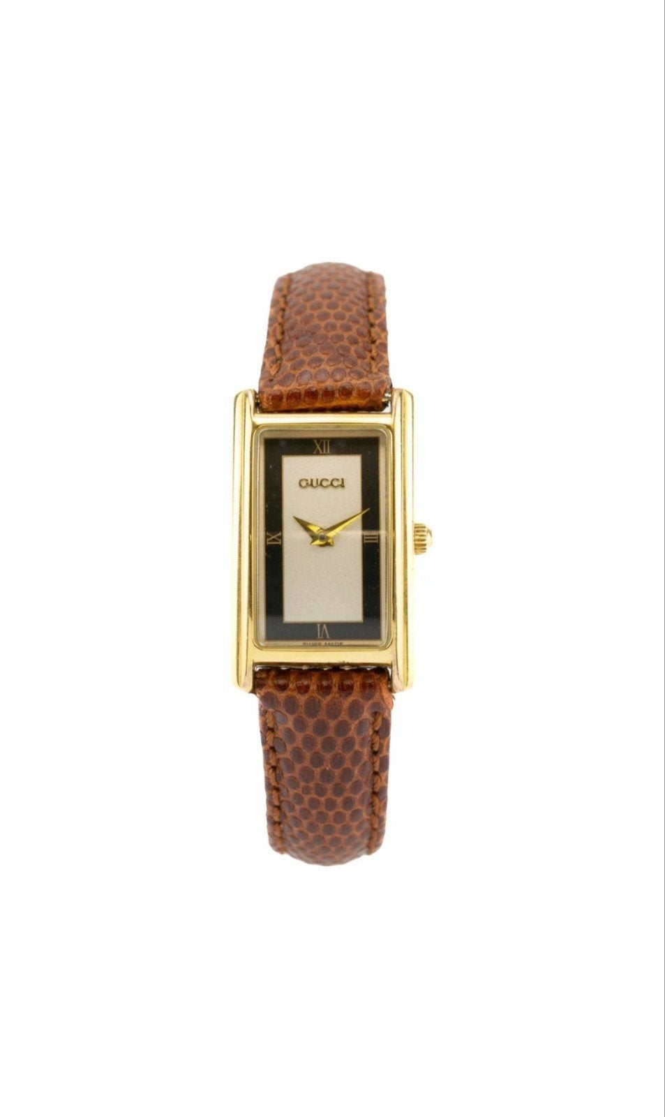 Vintage Gucci horloge met leren band, Overige merken, Overige materialen, Polshorloge, Ophalen of Verzenden