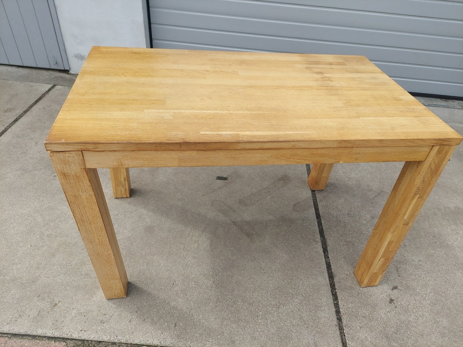 Tafel eikenhout keukentafel eettafel, Ophalen, 100 tot 150 cm, Eikenhout, 50 tot 100 cm