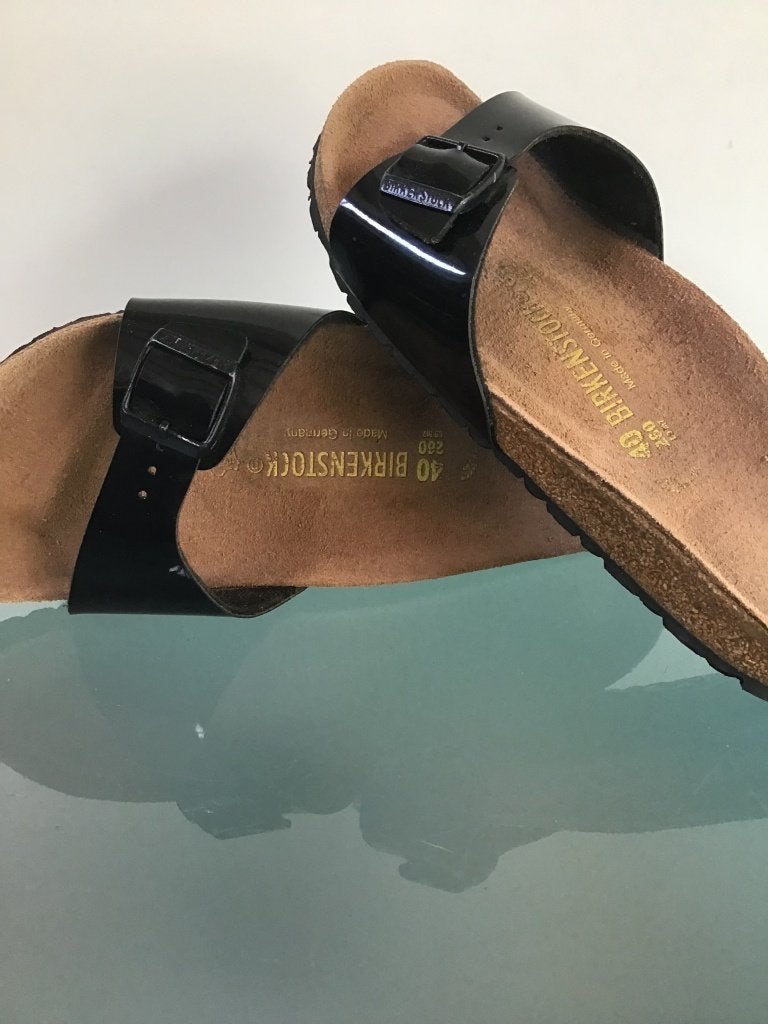 Birkenstock zwart 40 | Madrid slippers | Gratis verzenden, Slippers, Verzenden, Zwart, Zo goed als nieuw