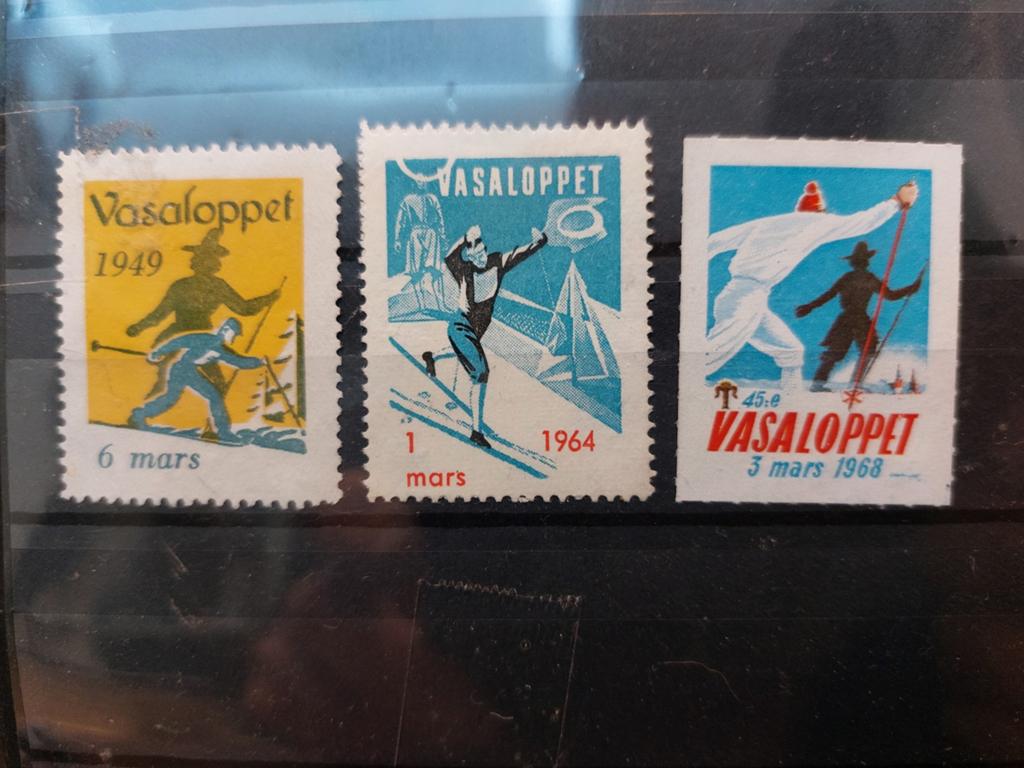 Zweden Vasaloppet cinderella zegels- 1949, 1964, 1968, Ophalen of Verzenden, Zweden