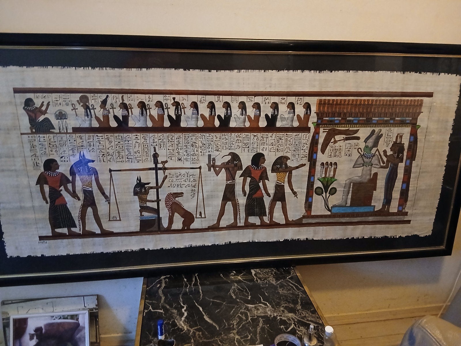 EGYPTICH  PRACHTIG SCHILDERIJ MET EGYPTICHE GODEN  ., Ophalen of Verzenden