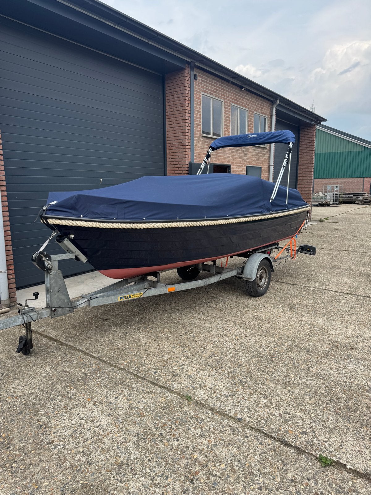 consoleboot met honda 15pk buitenboordmotor en trailer, Overige merken, Gebruikt, Afdekzeil, Buitenboordmotor