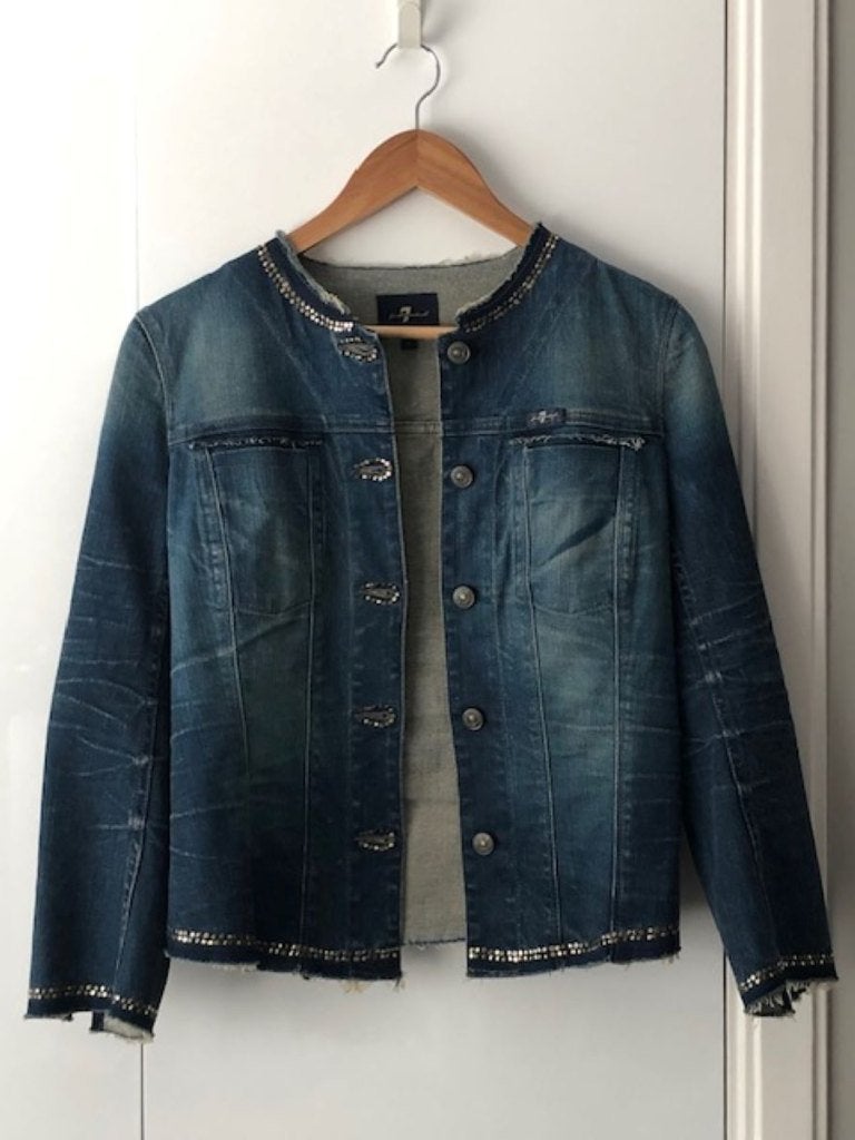 7 for all mankind slim illusion denim jasje jacket | 36, Zo goed als nieuw, Jasje, Maat 36 (S), Verzenden