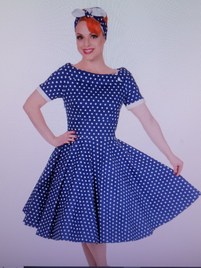 DOLLY&DOTTY vintage jurk maat 44 NIEUW, Kleding | Dames, Blauw, Maat 42/44 (L), Nieuw, Ophalen of Verzenden