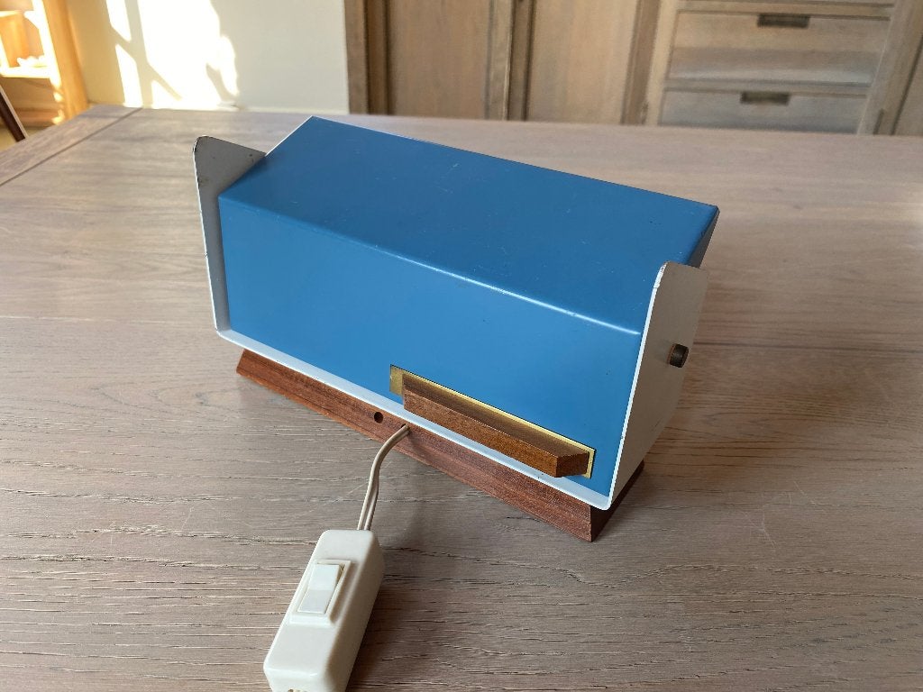 Vintage Hiemstra Evolux / Wilko Leuchten nachtlampje 2, Gebruikt, Bedlamp, E14 (klein), Ophalen of Verzenden