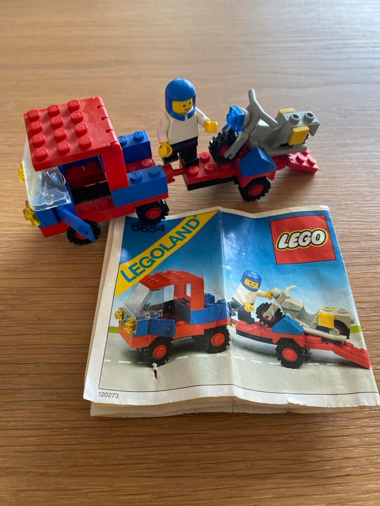 LEGO Legoland 6654: Vrachtwagen met Motor en Minifiguur, Gebruikt, Lego, Ophalen of Verzenden, LEGOLAND