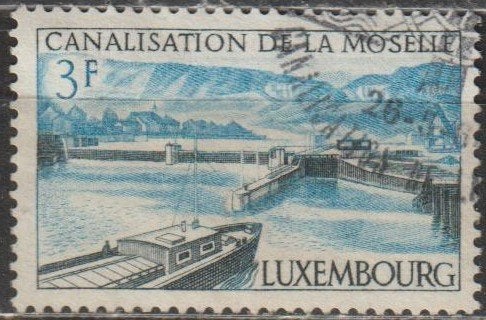 3230. Luxemburg 696 gest. Vrachtschip, Verzenden, Luxemburg, Gestempeld