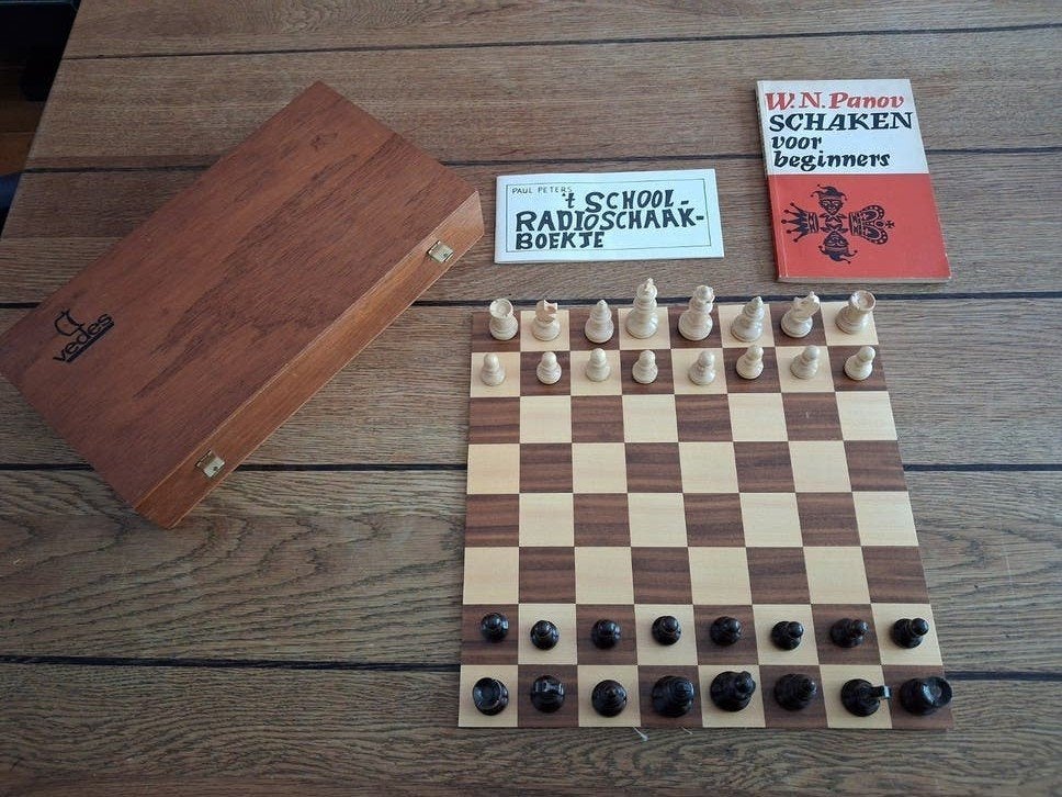 schaakspel schaken vintage hout Staunton koffer reis, Ophalen of Verzenden
