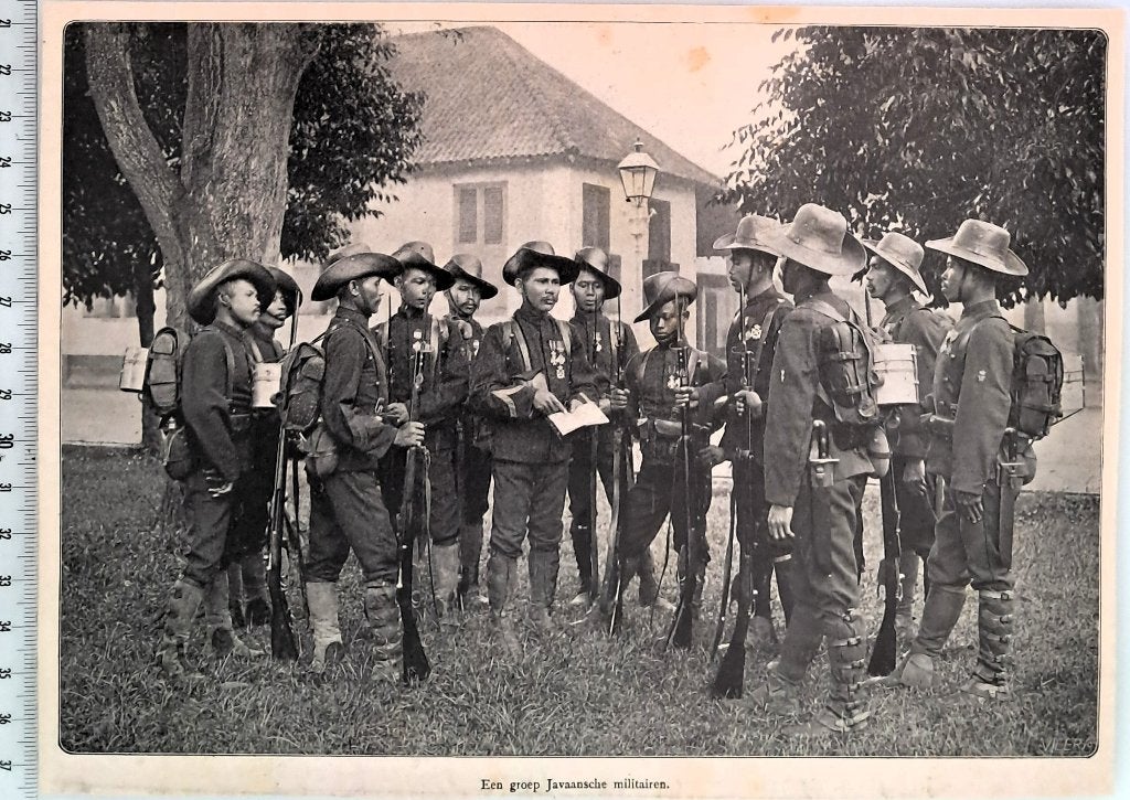 Leger Indië 1915; een groep Javaanse militairen, Verzamelen, Verzenden, Voor 1940, Gebruikt, Overige onderwerpen