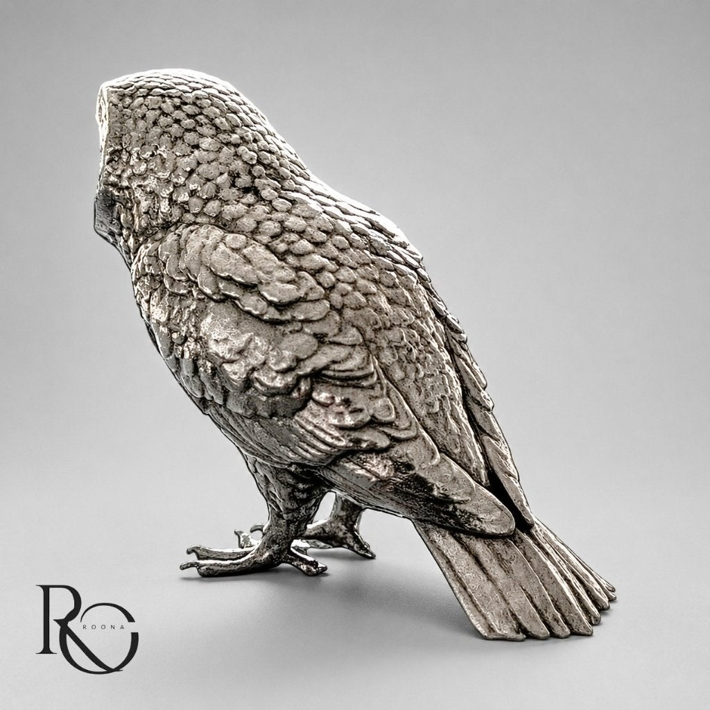 Miniatuur Uil – handgemaakt beeldje van 925 zilver, Verzenden, Zo goed als nieuw, Dier