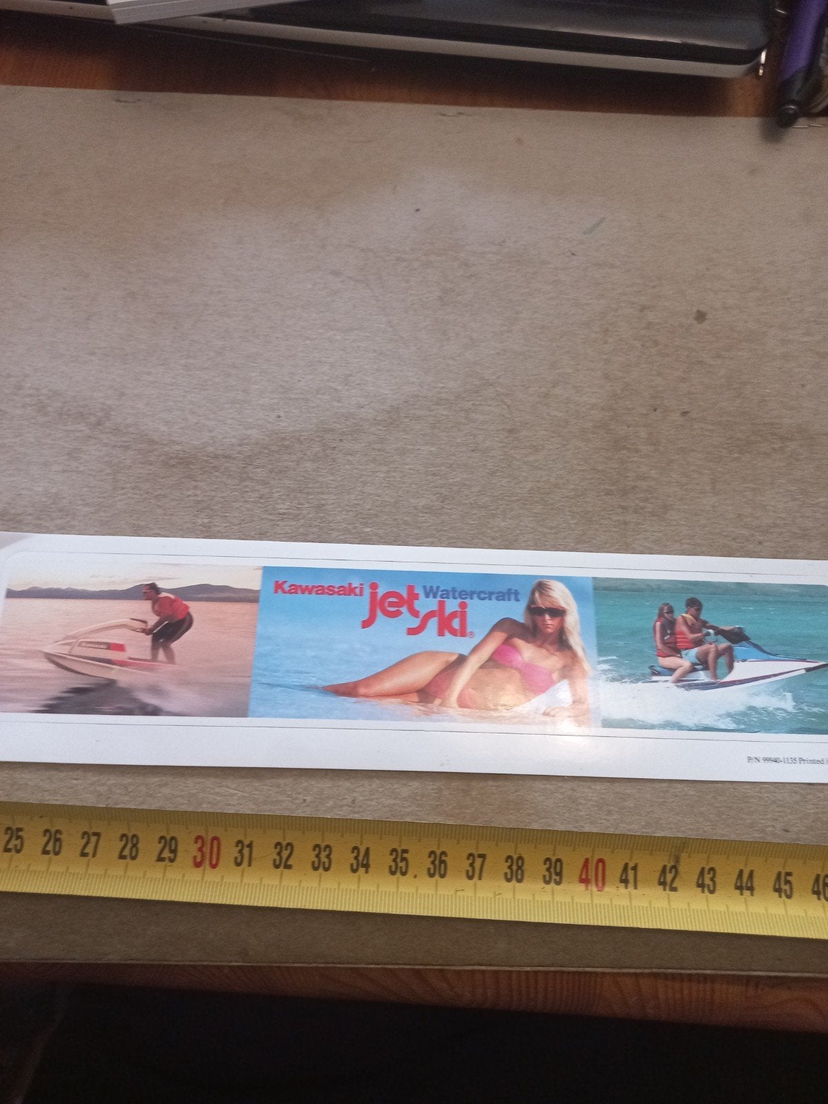 Vintage Kawasaki Jet Ski reclame /sticker, Verzamelen, Ophalen of Verzenden, Gebruikt