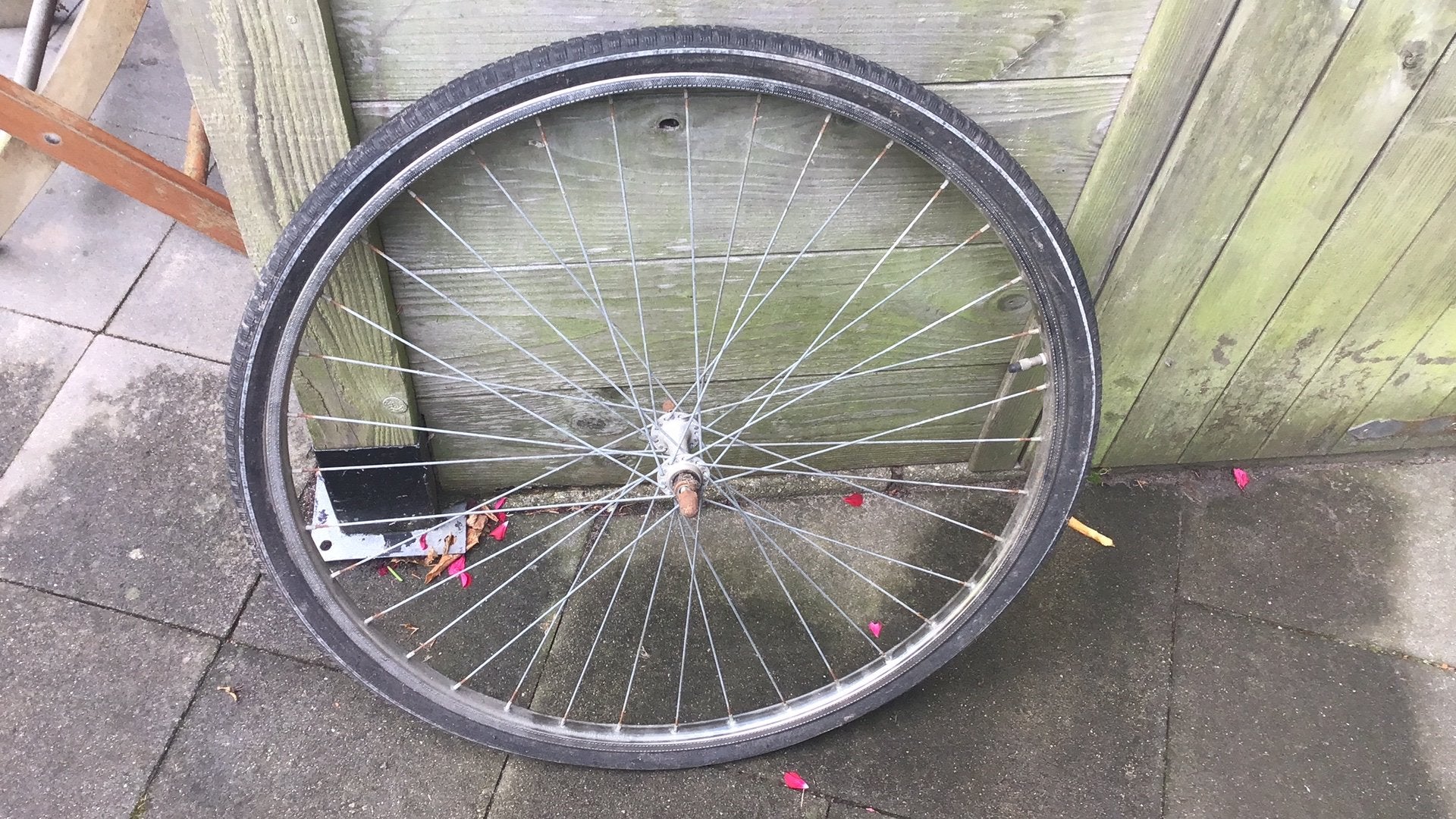Fietswiel voorwiel 28 inch rvs velg, Gebruikt, Ophalen, Wiel, Toerfiets