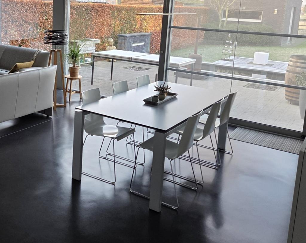 Pedrali Kuadra stoelen, set van 6 met moderne eettafel, Huis en Inrichting, Tafels | Eettafels, Ophalen, Modern, Italiaans design