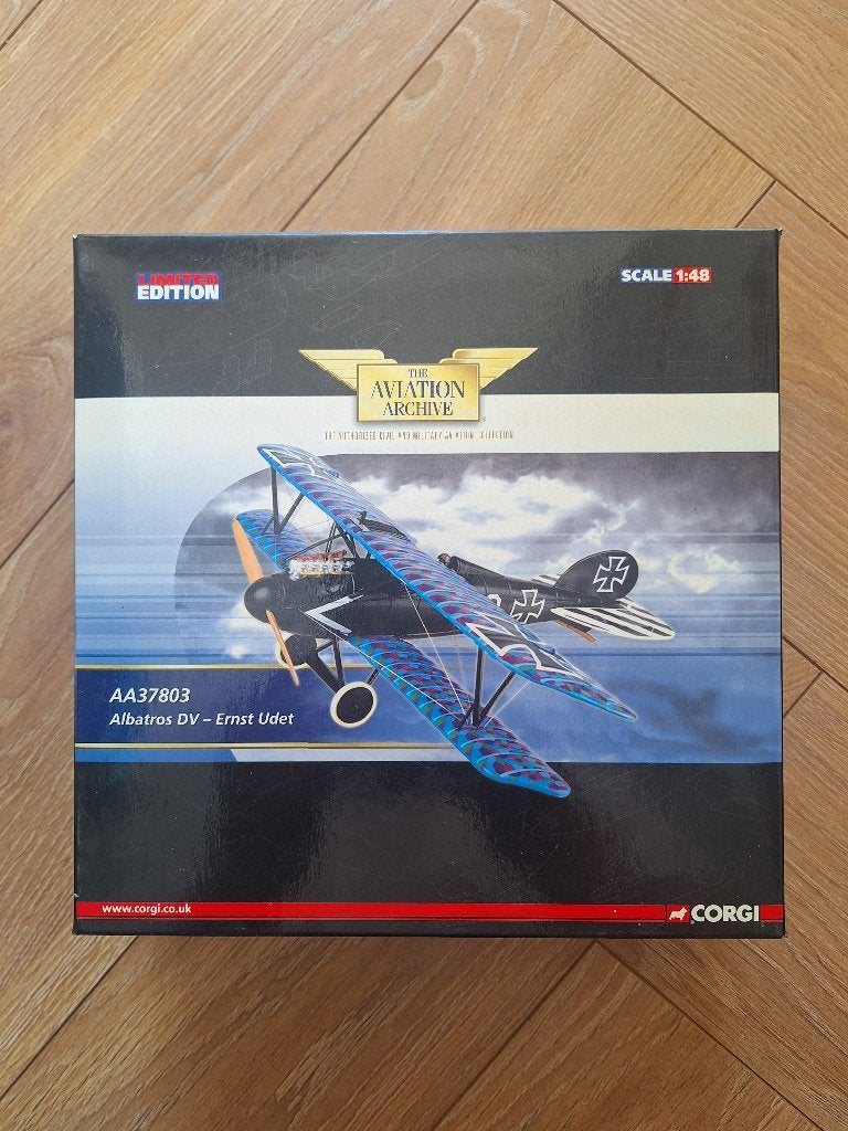 Diecast 1:48 1/48 Corgi Albatros DV - Ernst Udet, Overige merken, Ophalen of Verzenden, Zo goed als nieuw, Groter dan 1:72