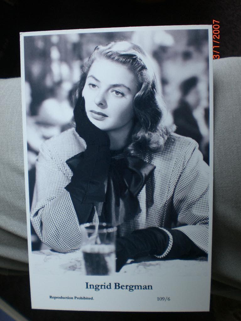 kaart Ingrid Bergman 6, Verzamelen, Ophalen of Verzenden, 1980 tot heden, Ongelopen, Sterren en Beroemdheden