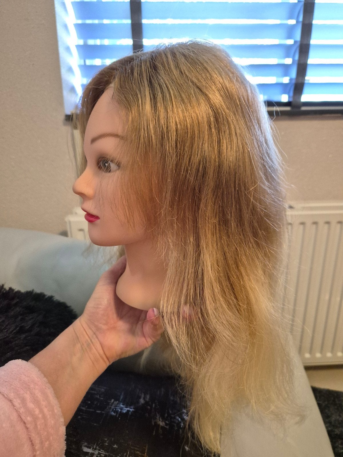 haarwerk echt haar pruik lace wig ombre, Verzenden, Zo goed als nieuw, Pruik of Haarverlenging