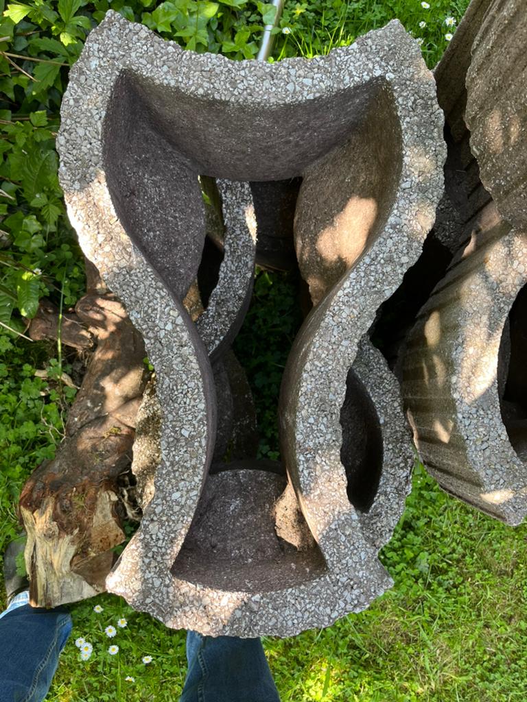 Stapelbare betonnen bloembakken, Tuin en Terras, Ophalen, Zo goed als nieuw, Rond, Minder dan 30 cm