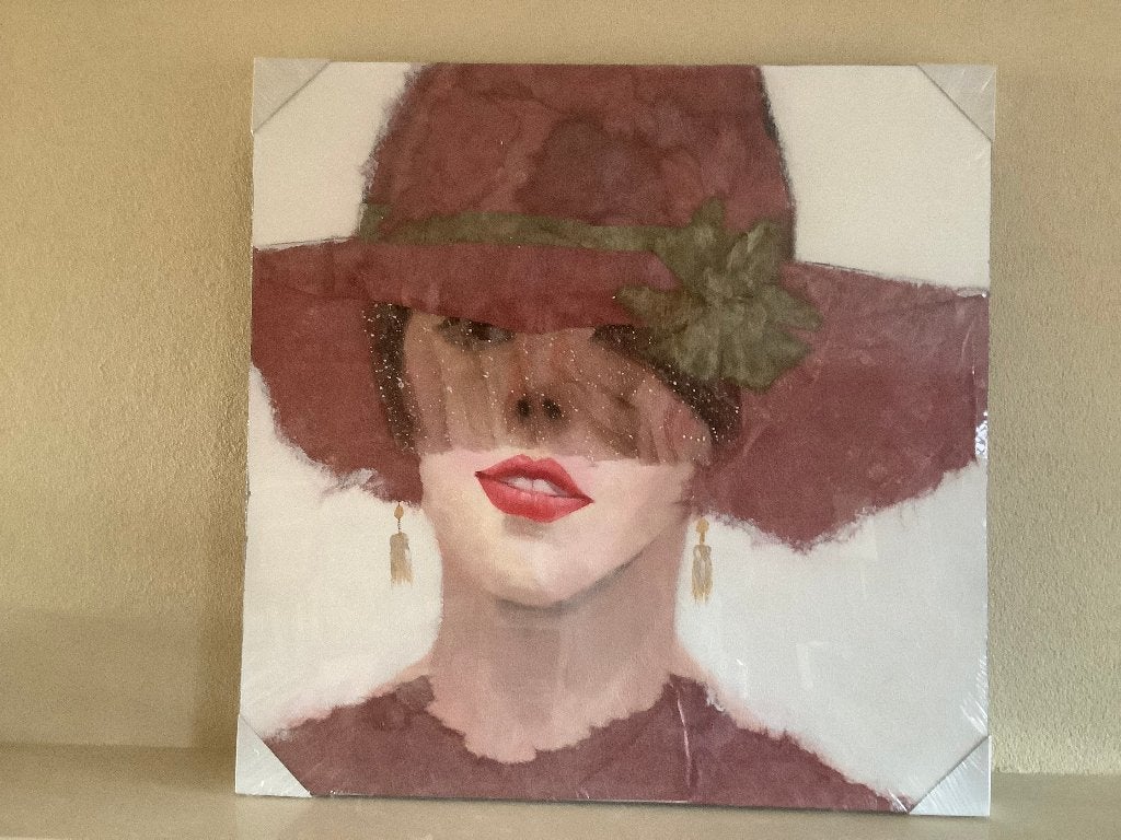 Schilderij op canvas Vrouw met Hoed, Ophalen, Overige typen, Nieuw, 75 tot 100 cm
