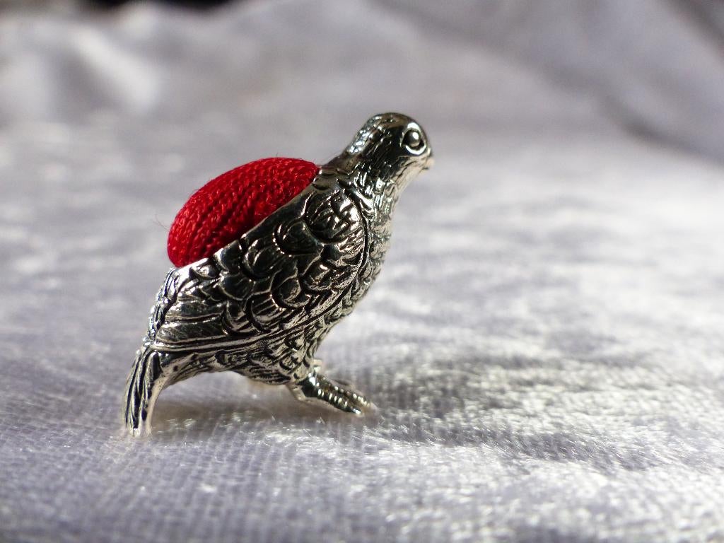Mooi Klein Zilveren Speldenkussen - Vogel, Antiek en Kunst, Antiek | Goud en Zilver, Verzenden, Zilver