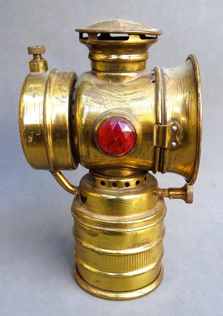 Om 1925 Fietslamp Carbid Lamp Fiets Carbidlamp Acetyleen, Ophalen of Verzenden