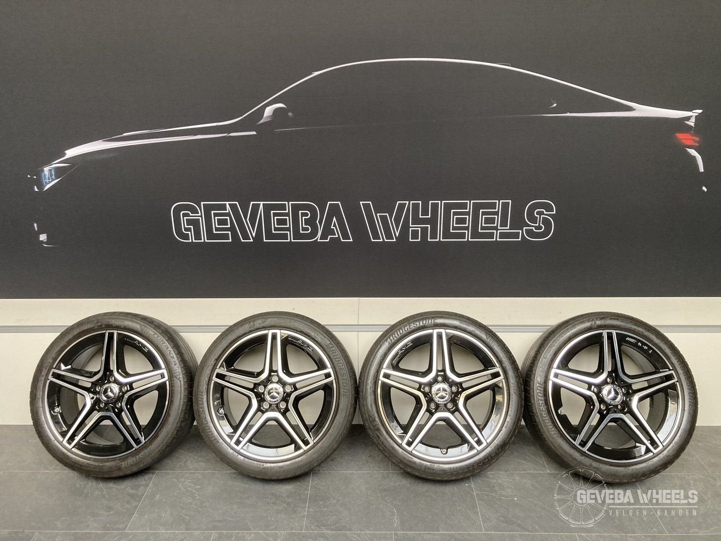 18” orig Mercedes A W177 AMG night edition velgen + banden, Auto-onderdelen, Banden en Velgen, 18 inch, Gebruikt, -, -