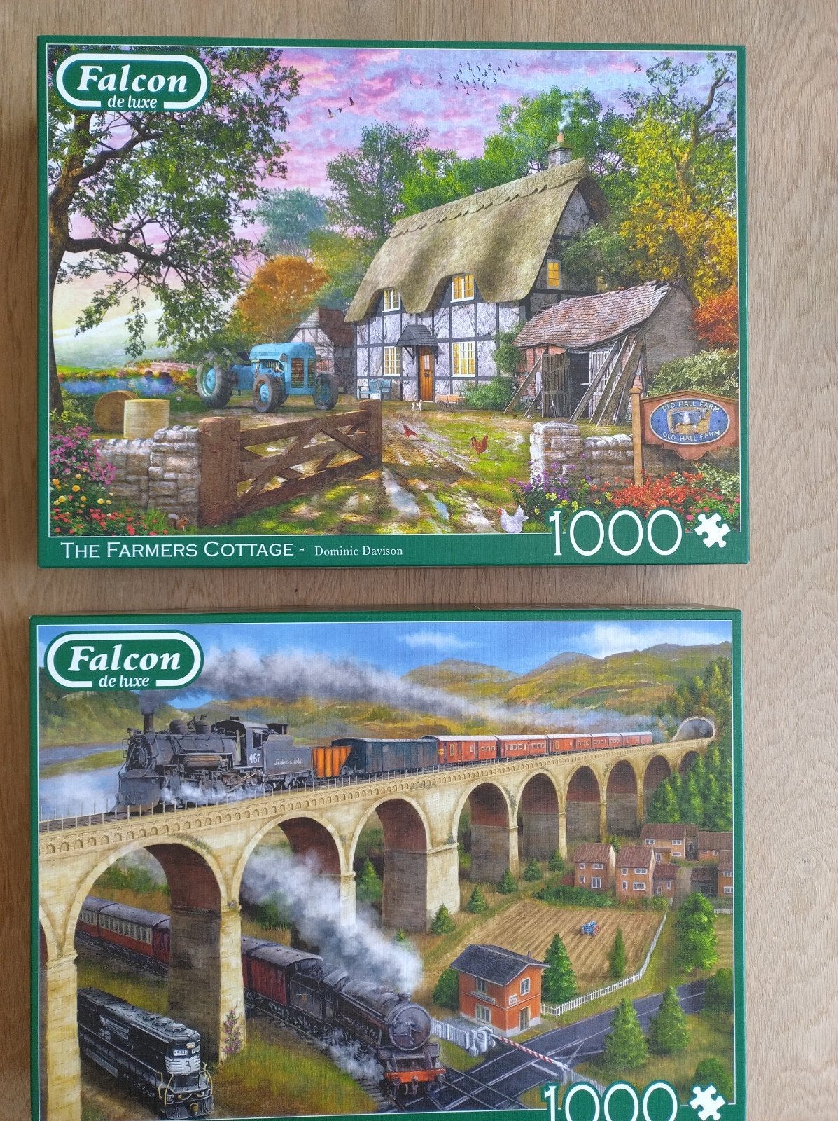 Falcon de luxe, 1000 st , the viaduct , the farmers cottage, Hobby en Vrije tijd, Denksport en Puzzels, Ophalen of Verzenden, 500 t/m 1500 stukjes