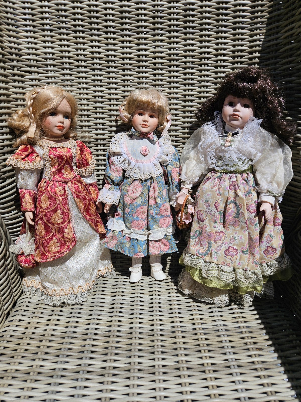 9 grote antieke porseleinen poppen - Diverse modellen, Verzamelen, Poppen, Ophalen of Verzenden, Zo goed als nieuw, Pop