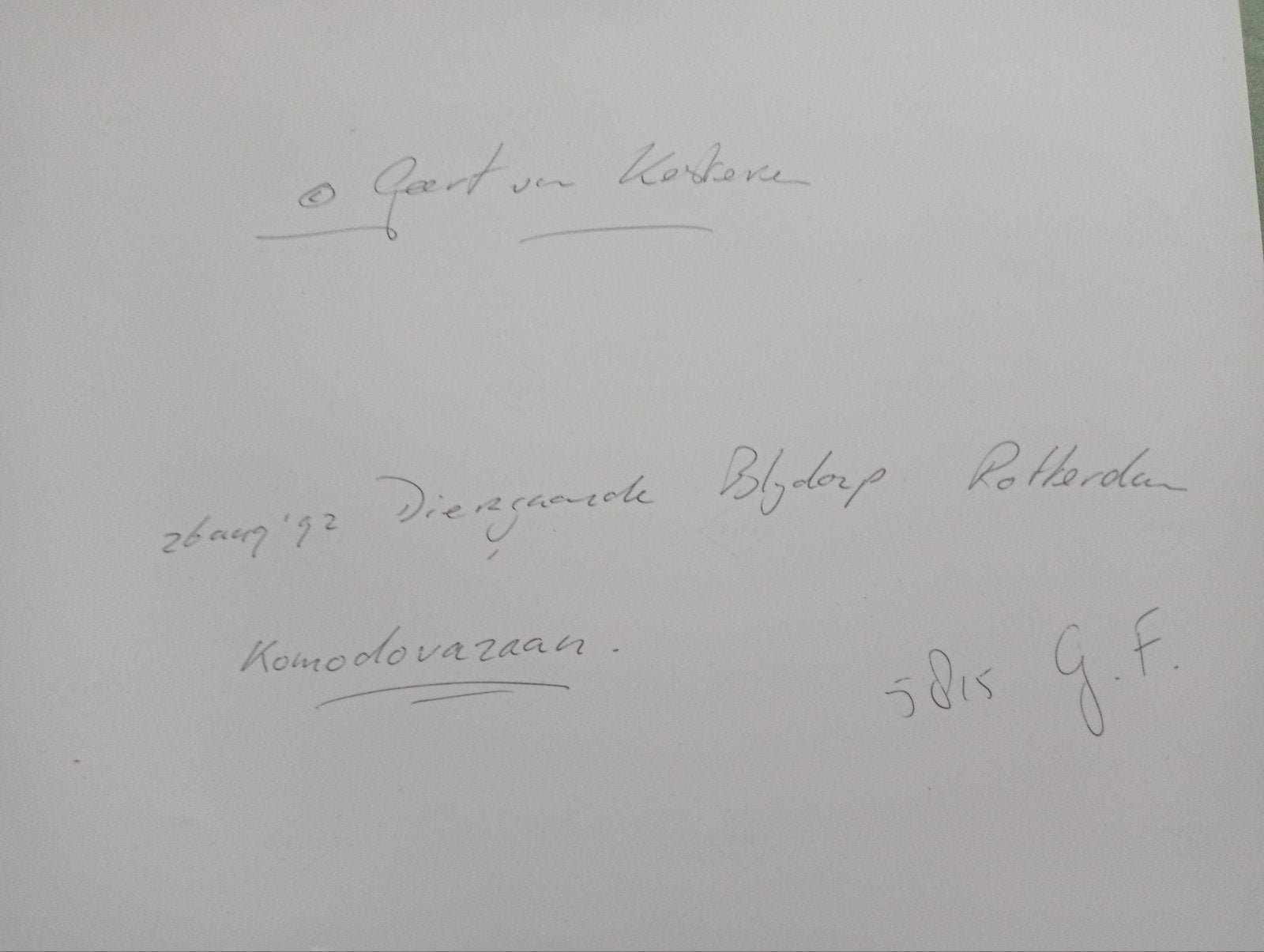 Geert van Kesteren Komodovaraan Blijdorp Rotterdam 1992, Boeken, Verzenden, Gelezen