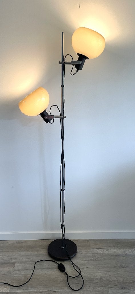 mushroom, vloerlamp, staande lamp, ANVIA jaren ’70 vintage, Gebruikt, Space age, Metaal, 150 tot 200 cm