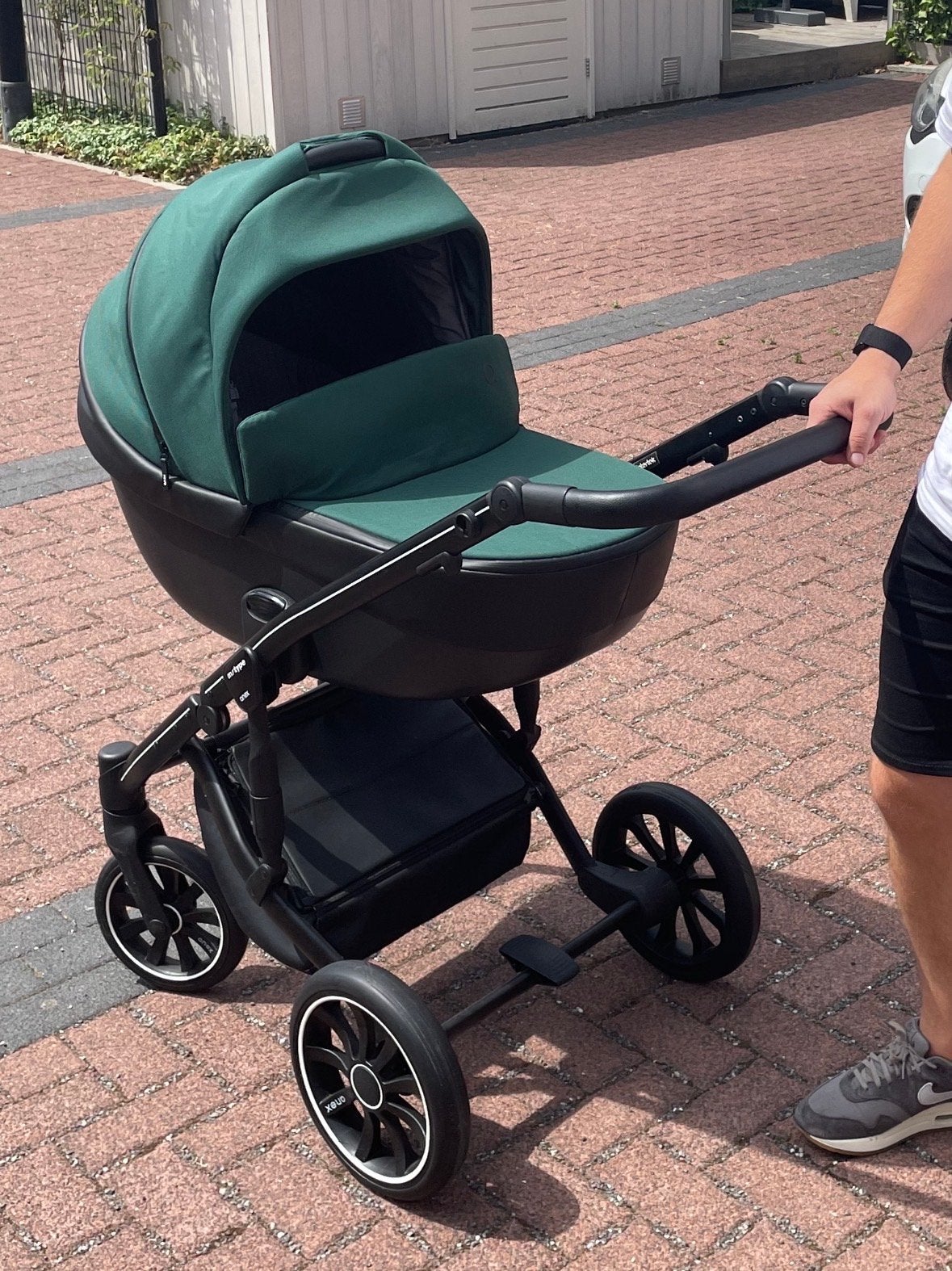 Anex M-type kinderwagen met regenhoes en adapters, Gebruikt, Combiwagen, Met autostoeltje, Ophalen