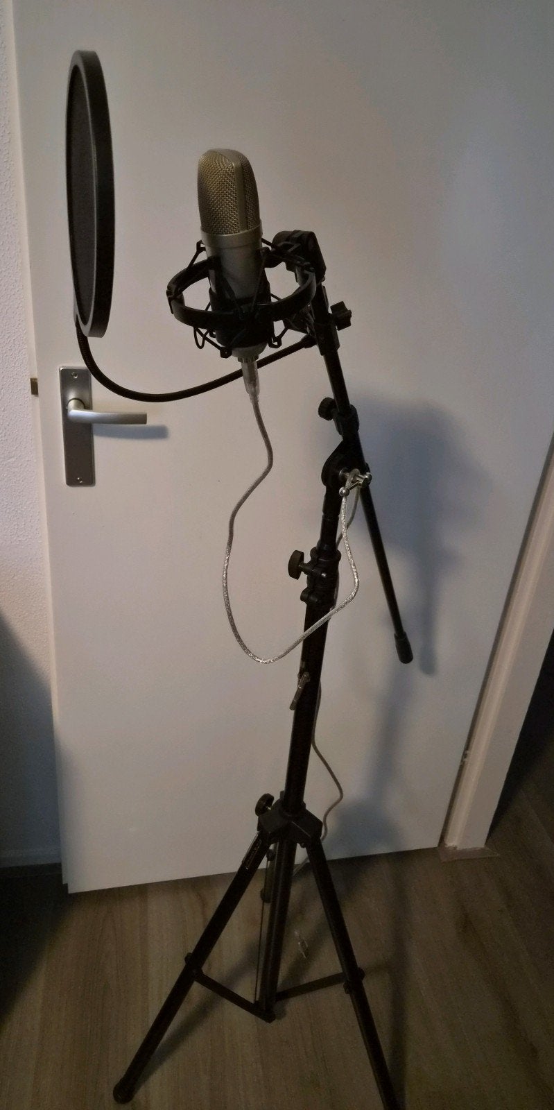 Devine Condensator USB Microfoon met Statief en Popfilter, Ophalen, Zo goed als nieuw, Studiomicrofoon