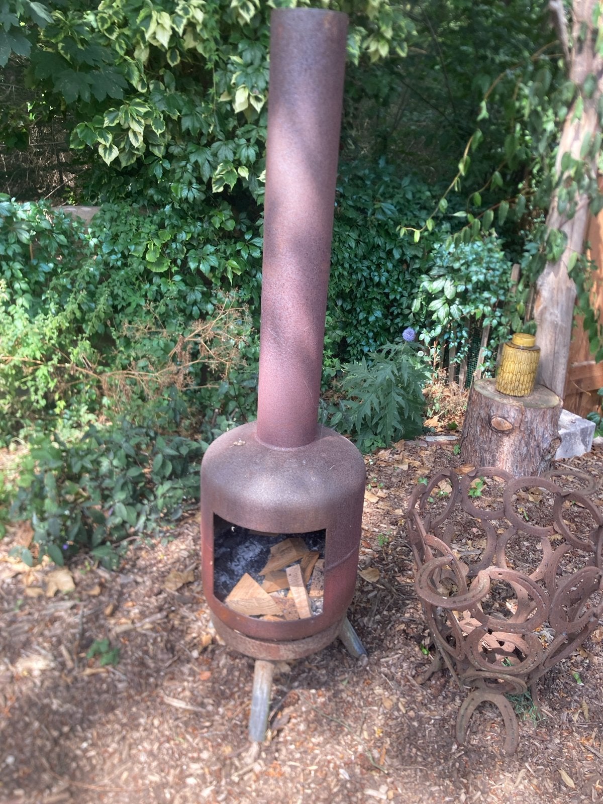 Vuurton en vuurkorf van hoefijzers, Tuin en Terras, Ophalen, Gebruikt, Vuurton