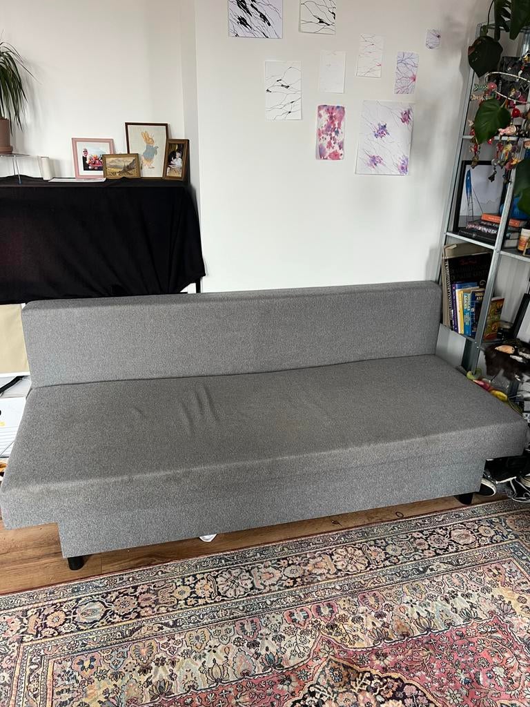 Ikea Asarum slaapbank - Grijs, praktisch en compact, Ophalen, Gebruikt, Tweepersoons, 140 cm