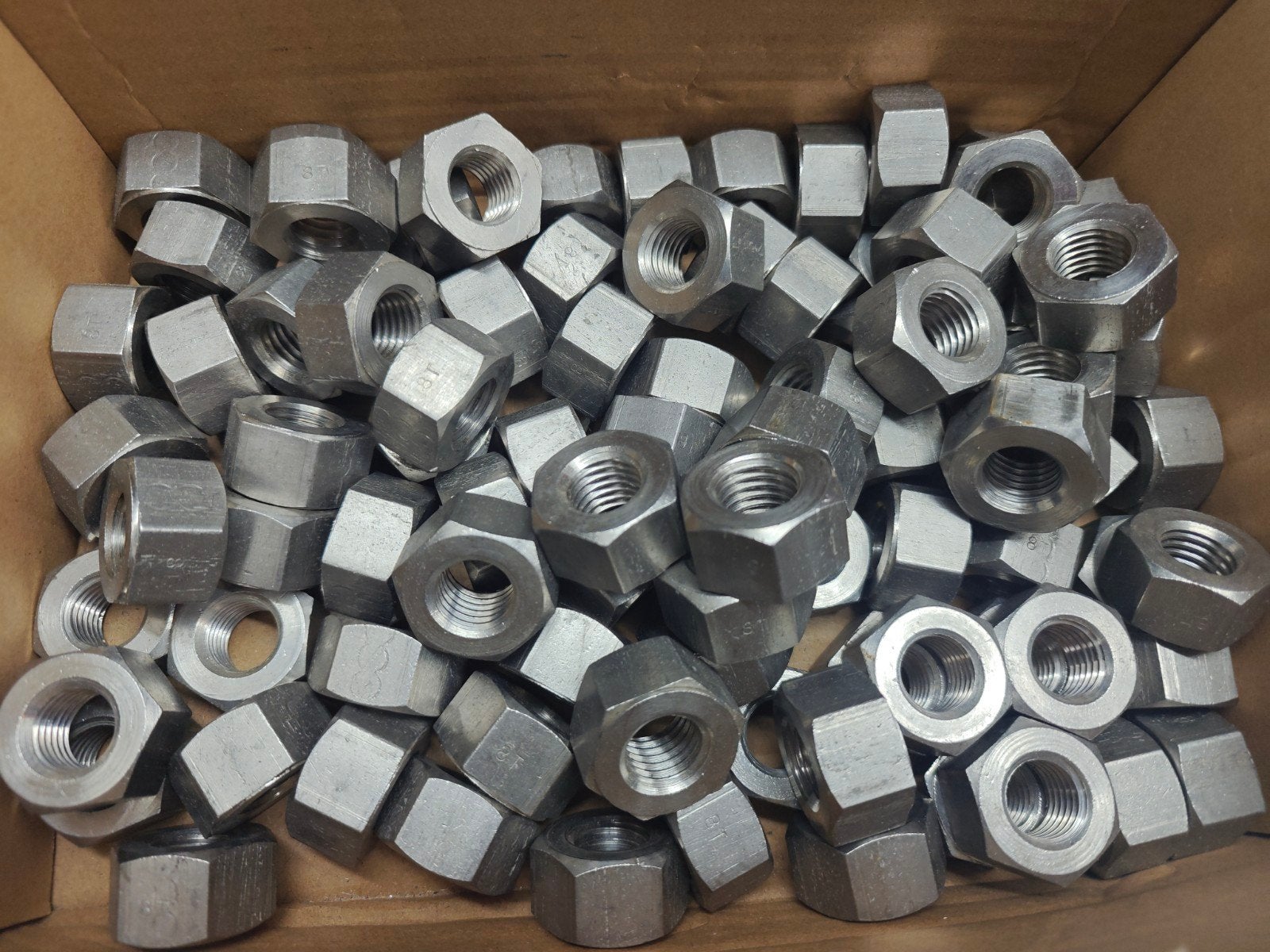 80 RVS Moeren 5/8 inch, Ophalen of Verzenden, Nieuw, Bouten of Moeren, Rvs