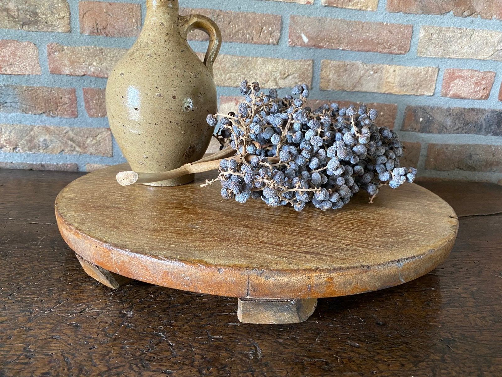Brocante oude eikenhouten deksel kaasvorm., Ophalen of Verzenden