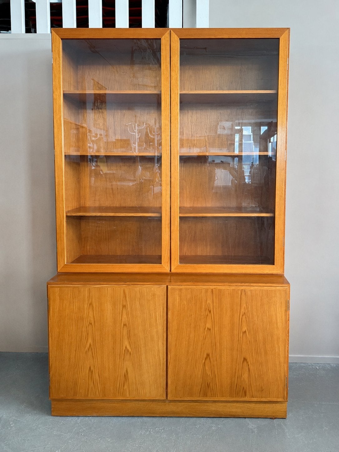 Vintage vitrinekast teak deens highboard, Ophalen, Gebruikt, C, Minder dan 100 cm