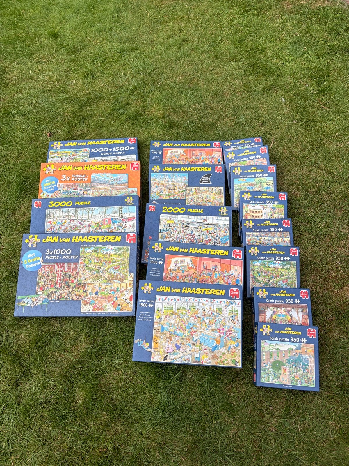Grote collectie Jan van Haasteren puzzels (17stuks), Hobby en Vrije tijd, Denksport en Puzzels, Ophalen, Meer dan 1500 stukjes