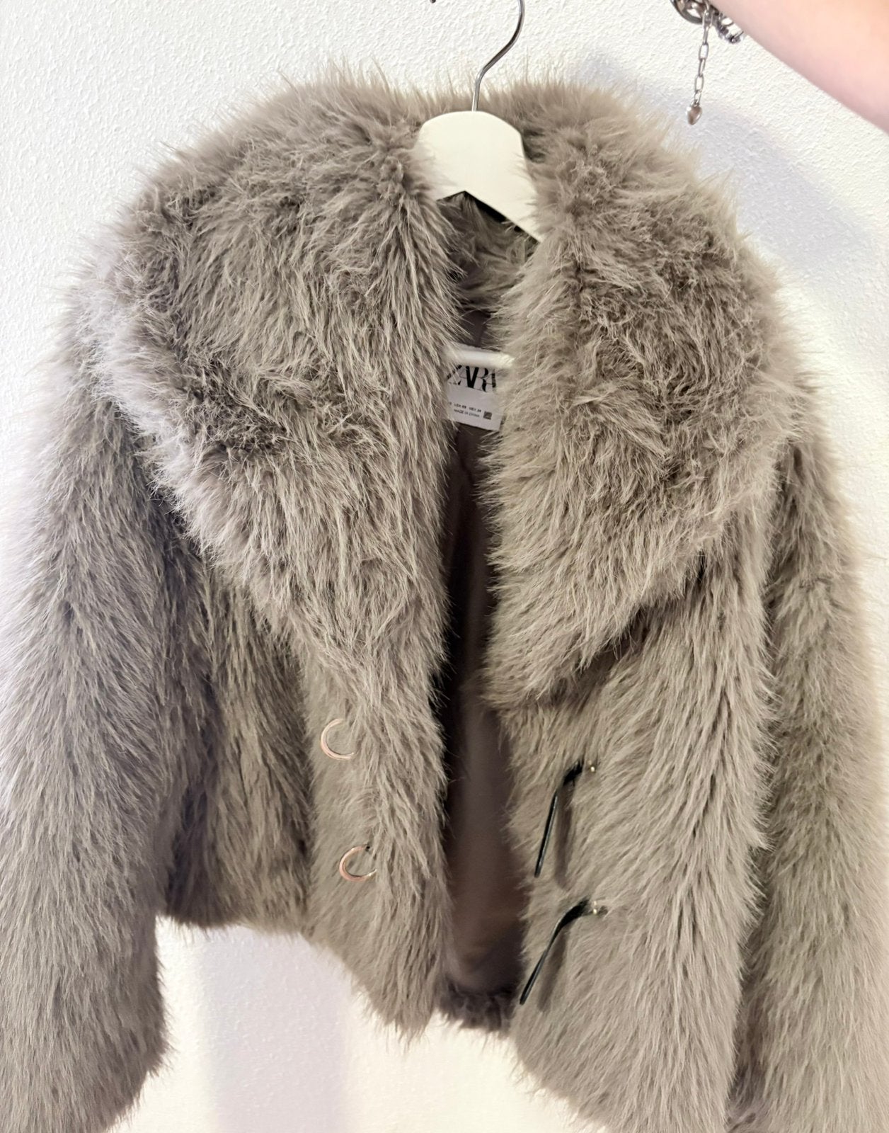 Zara bontjas XS, Ophalen, Zo goed als nieuw, Maat 34 (XS) of kleiner, Bruin