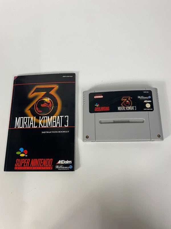 Mortal Kombat 3 – Super Nintendo, Spelcomputers en Games, Gebruikt, Vanaf 18 jaar, Vechten, 2 spelers