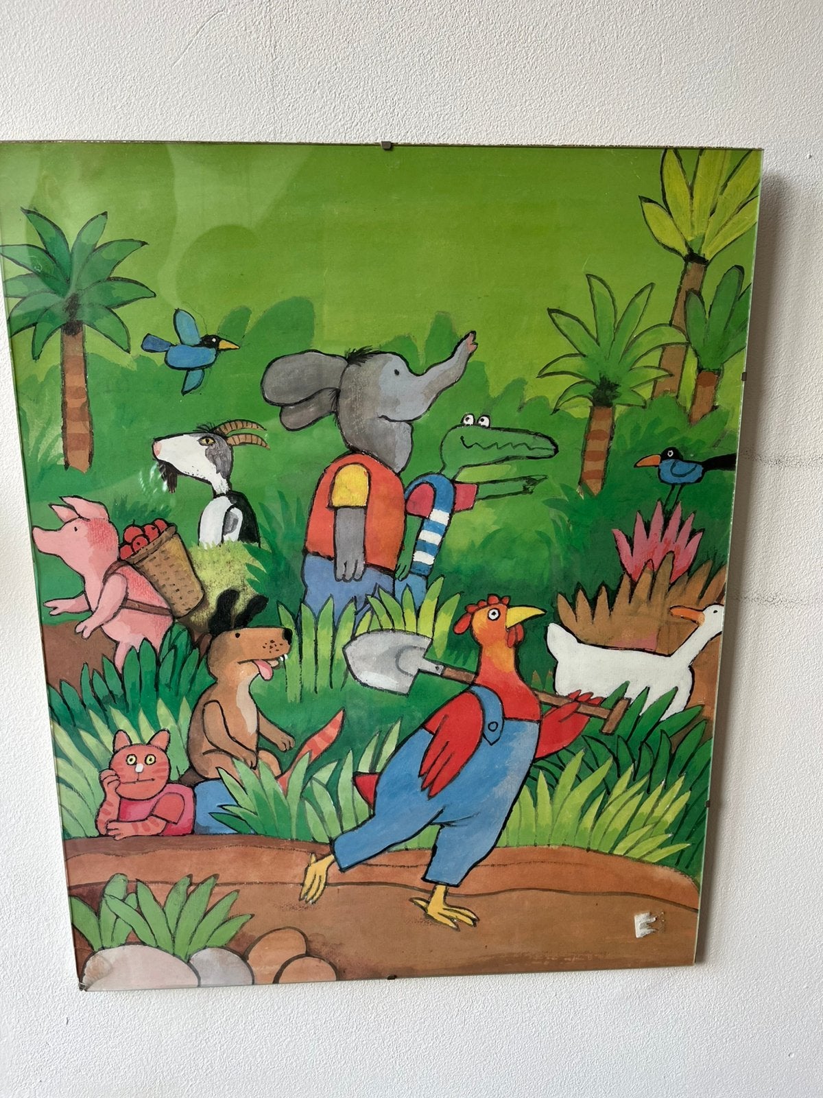 Kinderprent in glaslijst 40 x 50 cm, Ophalen of Verzenden, Wanddecoratie