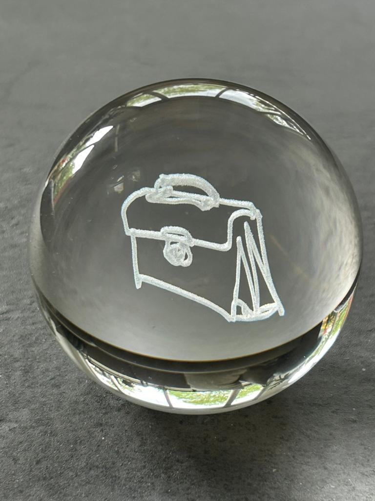 Glazen Presse Papier / Bol / Design / Glas / Geslaagd, Ophalen of Verzenden
