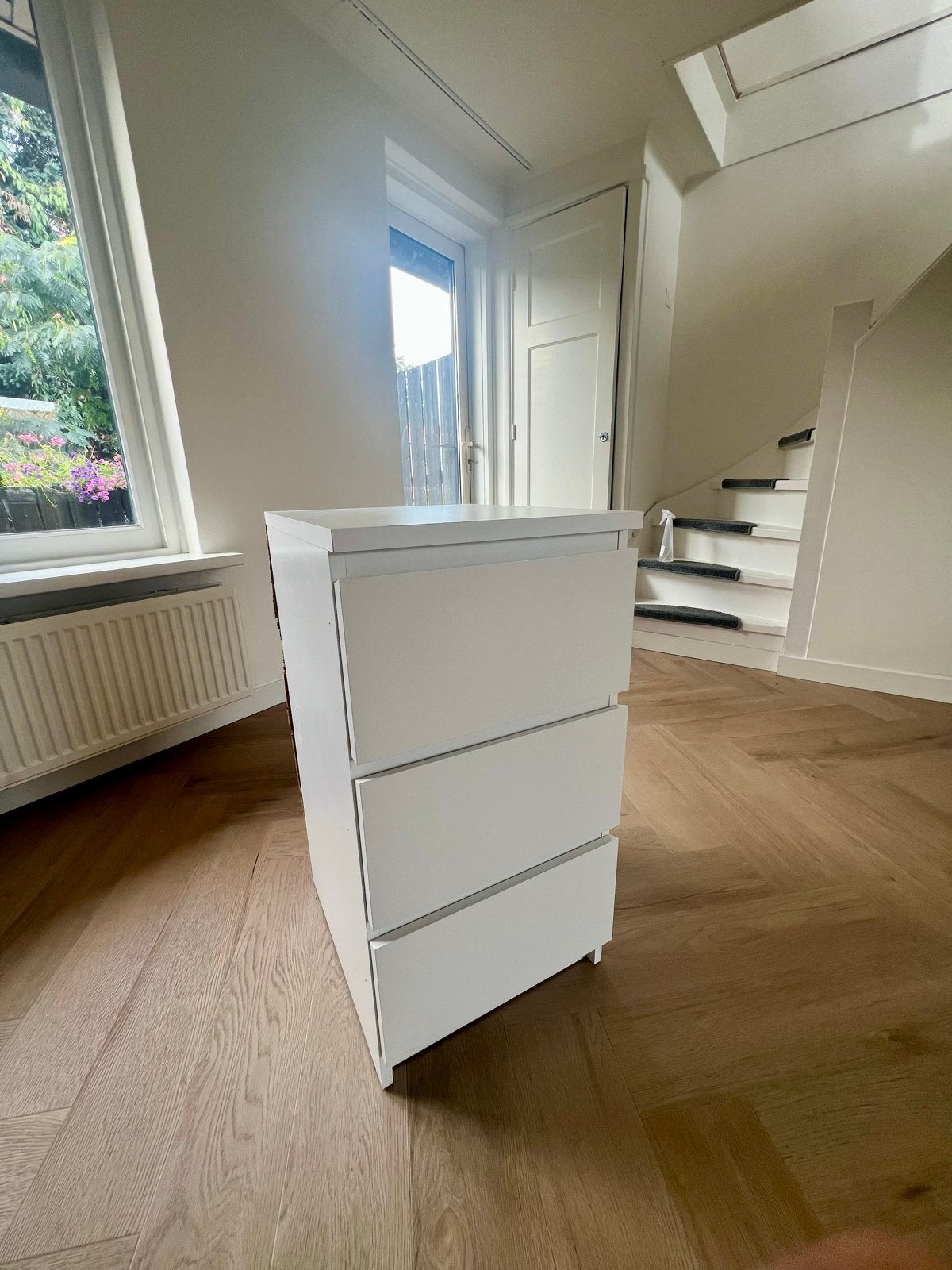 Witte ladekast met 3 laden - Zo goed als nieuw, Ophalen, Zo goed als nieuw, 3 of 4 laden, Minder dan 100 cm