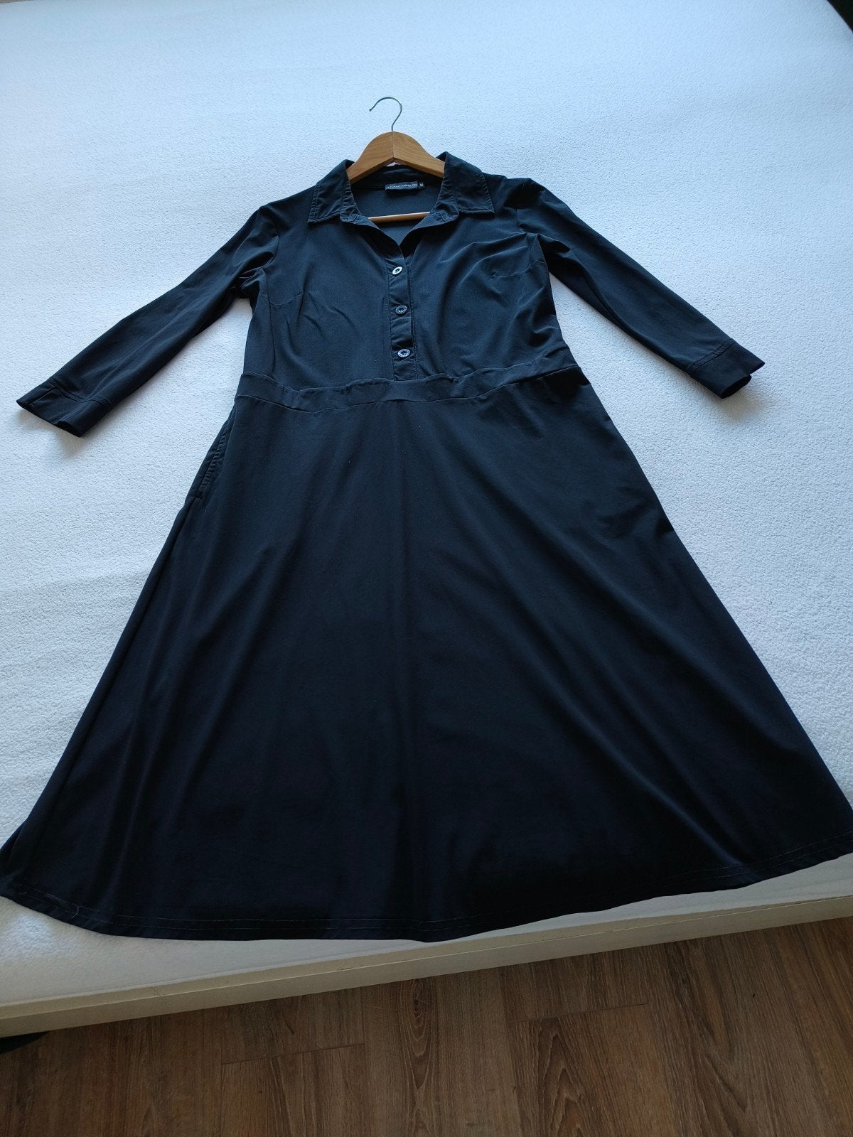Jurk travelstof donkerblauw, Maat 38/40 (M), Studio Anneloes, Blauw, Ophalen of Verzenden