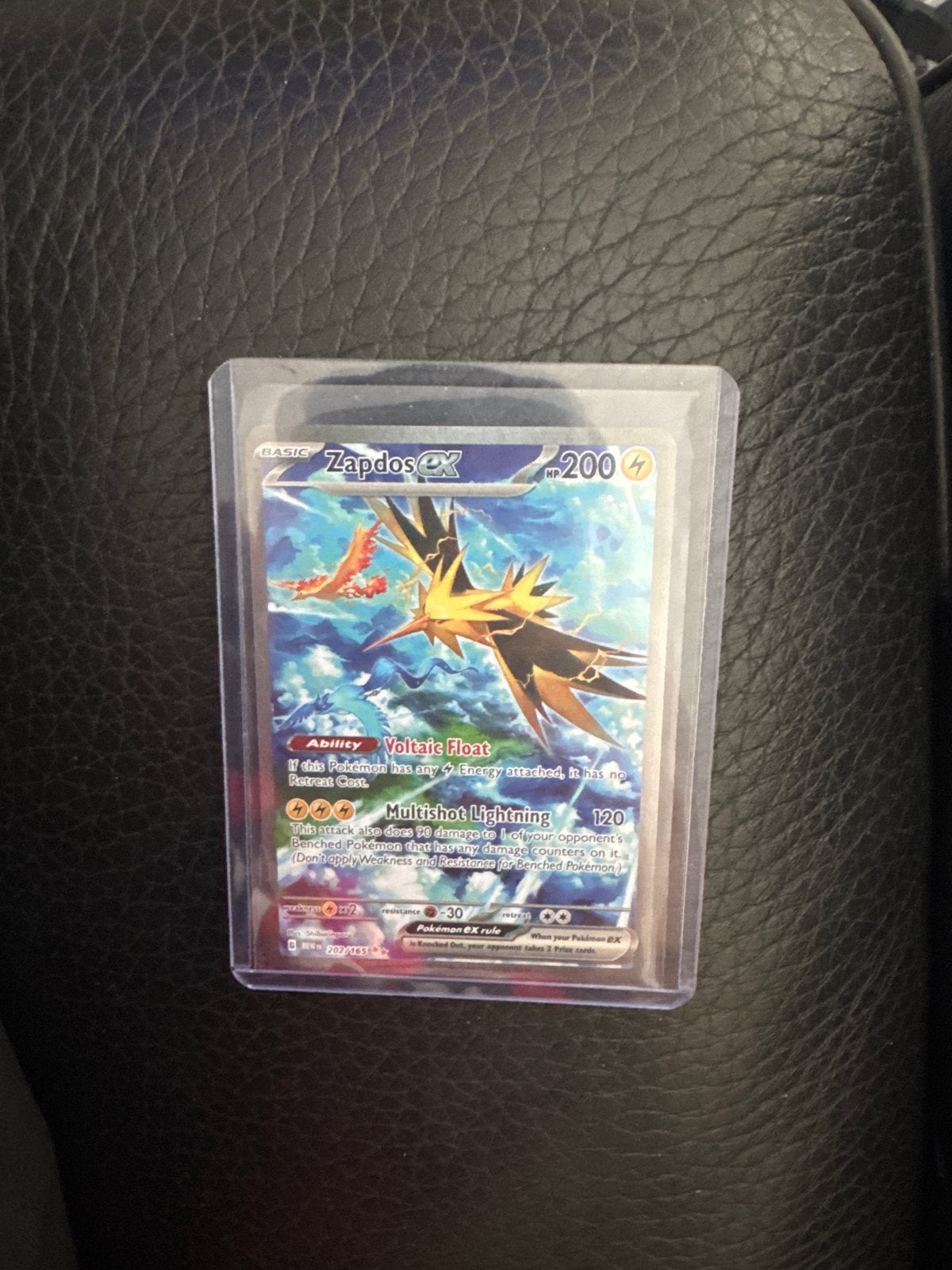 Zapdos EX Pokémon Kaart - Full Art, Ophalen of Verzenden, Zo goed als nieuw, Losse kaart