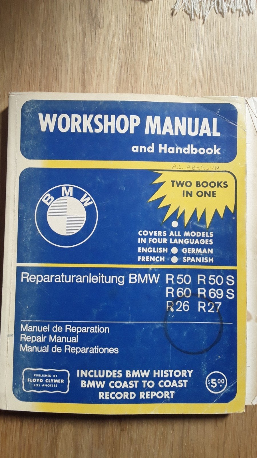 BMW R26 R27 R50 R50S R60 R69S Werkplaatshandboek, Ophalen, BMW