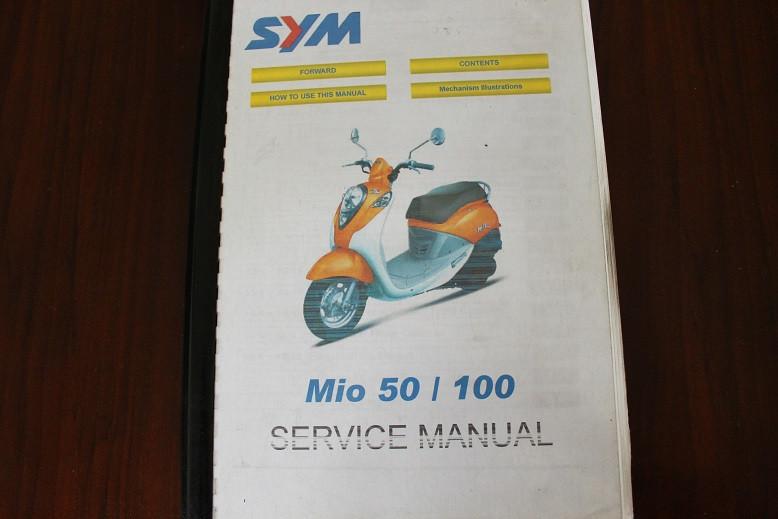 SYM mio 50 100 scooter service manual HU50U HU10U mio50, Ophalen of Verzenden, Gebruikt